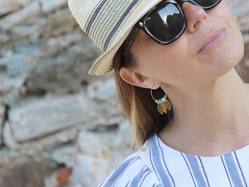 Boucles d’oreilles Mer émeraude