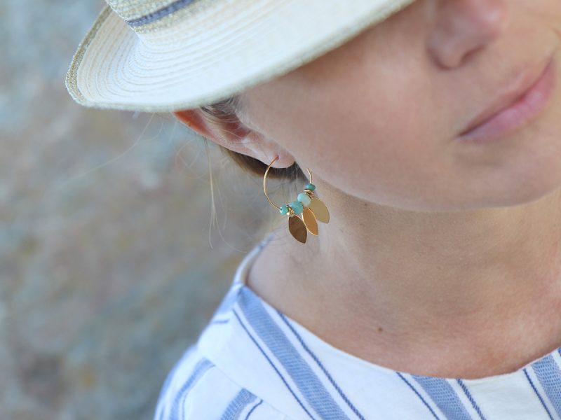 Boucles d’oreilles Mer émeraude
