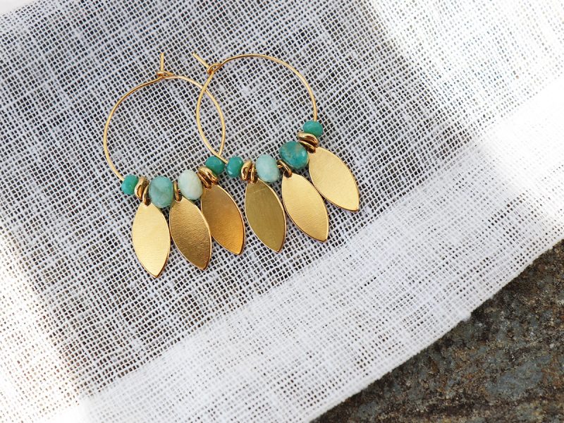 Boucles d’oreilles Mer émeraude