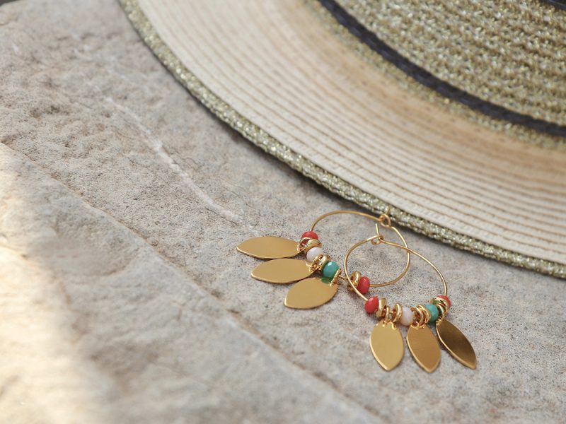 Boucles d’oreilles Mer corail