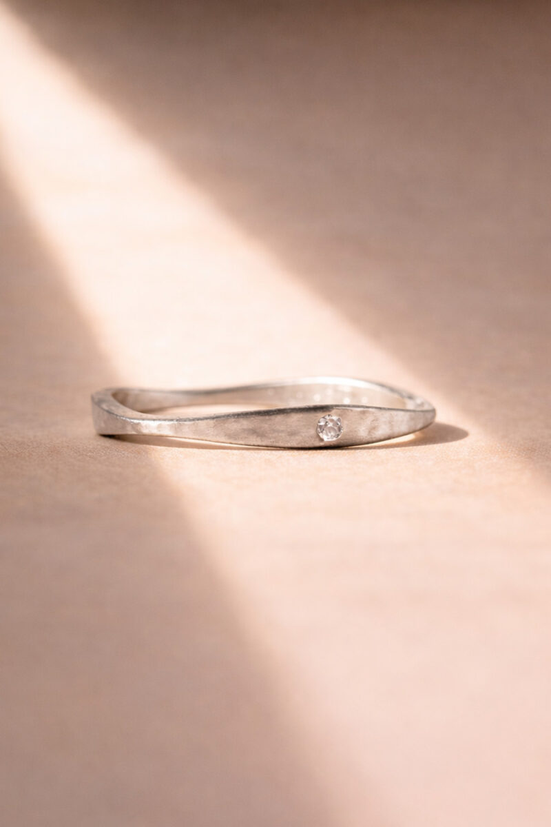 Bague martelée mer d’argent bague Ylume argent