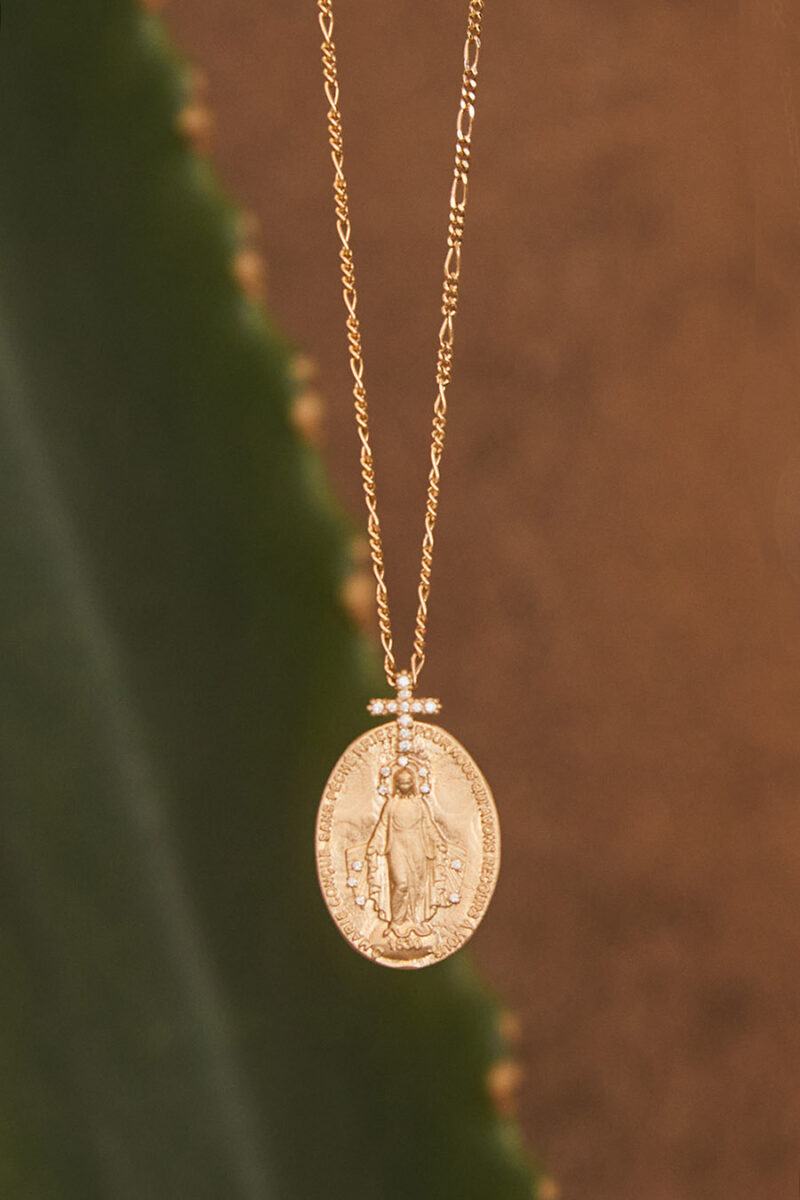 Collier grande médaille miraculeuse Collier médaille miraculeuse croix