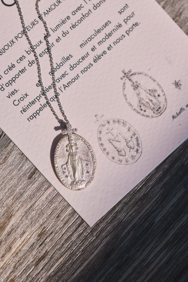 Collier grande médaille miraculeuse Argent Médaille miraculeuse argent